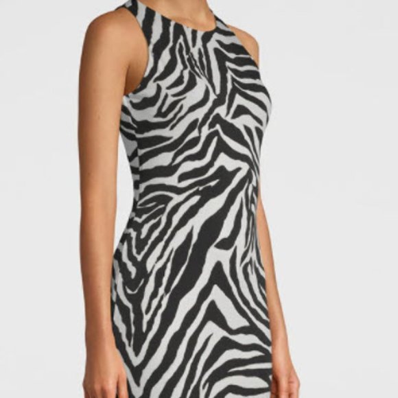 White House Black Market Dresses & Skirts - WHBH ZEBRA-PRINT JERSEY DRESS W/LACE-UP BACK - XS